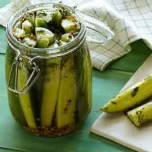 cucumbers in canning jar