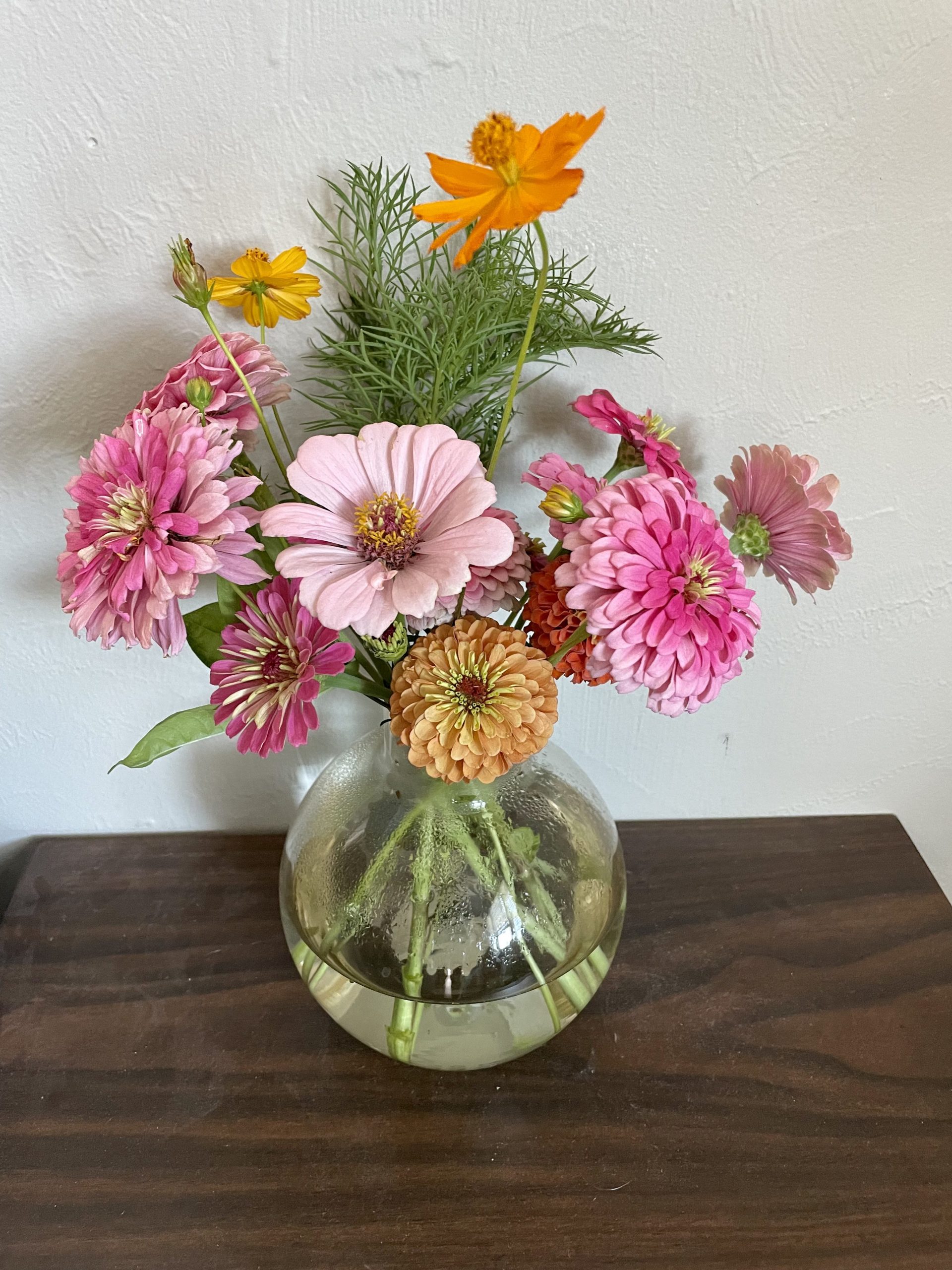 Wildflowers and zinnias