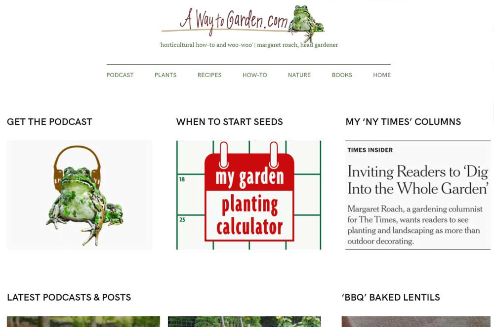 screenshot of a way to garden blog