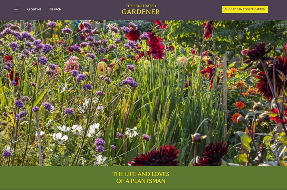 screenshot of the frustrated gardener blog