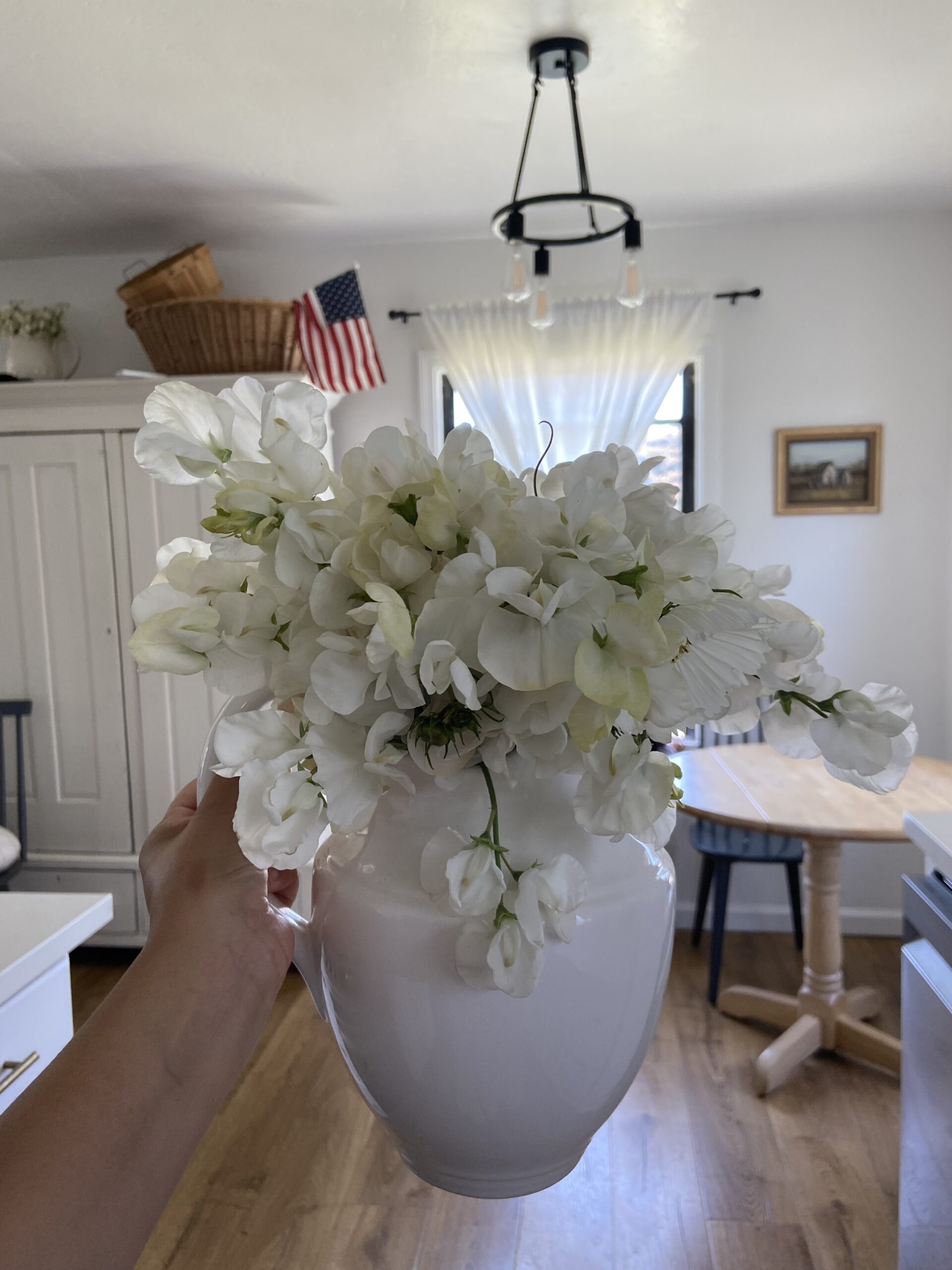 Harvest of sweet peas